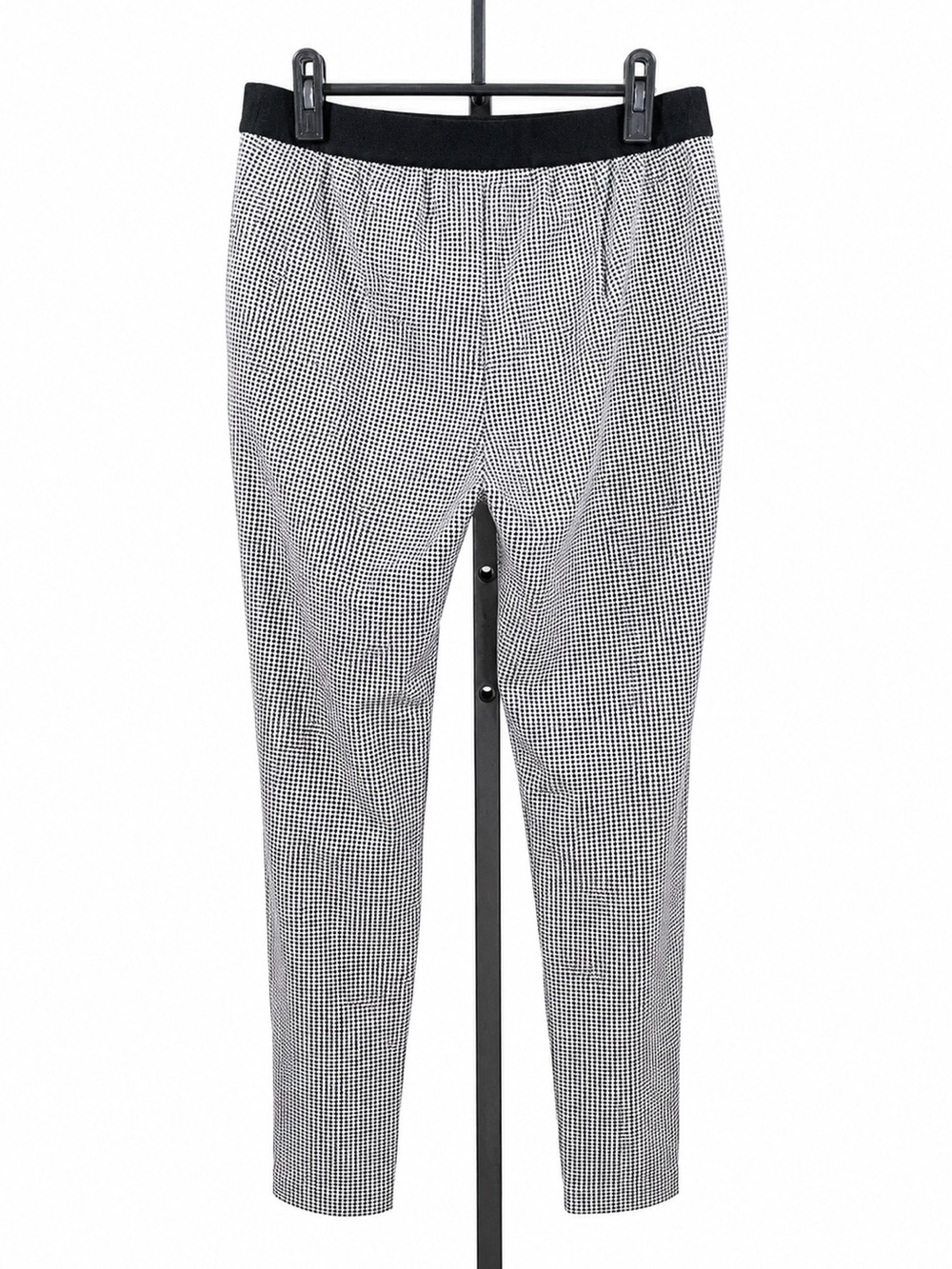 Talbots Soho Knit Pull-On Ankle Pants classic black & white houndstooth